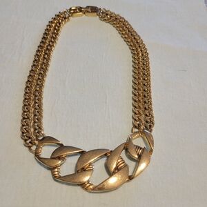GIVENCHY 1977 double Chain Sides, big Statement Necklace 16"